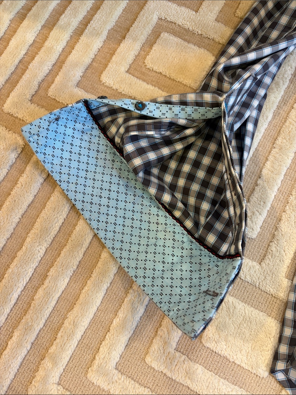7 Diamonds Blue and White Gingham Button-Down Shirt - Picture 4 of 7